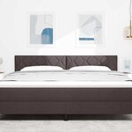 vidaXL Tête de lit avec des lumières à LED Marron 180 cm tissu
