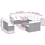 vidaXL Salon de jardin 12 Pièces avec coussins noir résine tressée