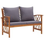 vidaXL Salon de jardin 3 Pièces avec coussins Bois d'acacia massif