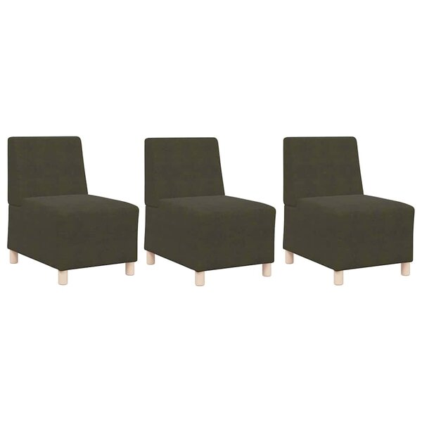 vidaXL Fauteuil 3 Pièces Vert 55 x 74 x 82 cm Cuir suédé faux