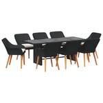 vidaXL Ensemble de salle à manger de jardin 9 pièces en poly rotin noir