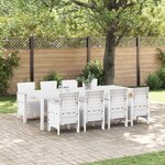 vidaXL Ensemble de salle à manger de jardin 9 pièces avec coussins gris clair en poly rattan