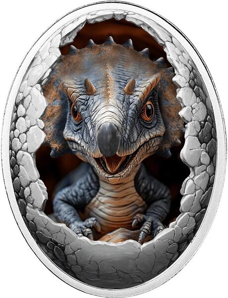 Monnaie TRICERATOPS Dinosauria Argent 500 Francs Cameroon 2025