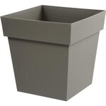 Pot de fleur carré - 39 x 39 x 39 cm - 38 L - Taupe