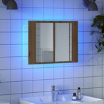 vidaXL Armoire à miroir LED chêne artisanal 60x12x45cm bois ingénierie