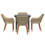 vidaXL Ensemble de salle à manger pour jardin 5 Pièces Beige polyrotin
