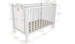 Amori Blanc Lit Bébé 60x120cm Commode plan à langer