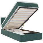 vidaXL Lit ottoman avec matelas et LED Vert foncé 90x200cm velours