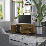 vidaXL Meuble TV Chêne fumé 80x34x36 cm Bois d'ingénierie