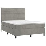 vidaXL Sommier à lattes de lit et matelas Gris clair 140x200cm Velours