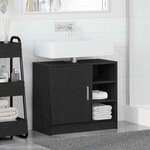 vidaXL Cabinet de salle de bain avec porte Chêne noir 63 x 29 x 55 cm