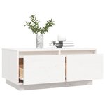 vidaXL Table basse Blanc 80x50x35 cm Bois massif de pin