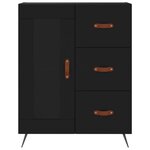 vidaXL Buffet haut Noir 69 5x34x180 cm Bois d'ingénierie