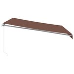 vidaXL Auvent manuel rétractable avec LED marron 400x350 cm