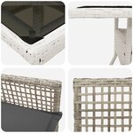 vidaXL Ensemble repas jardin 5 pièces gris clair poly rotin