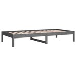 vidaXL Lit de jour Gris 90x190 cm Simple Bois de pin massif