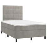 vidaXL Sommier à lattes de lit et matelas gris clair 120x190cm velours