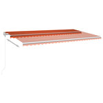 vidaXL Auvent manuel rétractable avec poteaux 6x3 m Orange et marron
