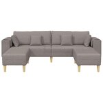 vidaXL Canapé avec coussin 3 Pièces Taupe tissu