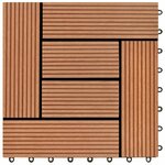 vidaXL Carreau de terrasse 11 Pièces Marron 30 x 30 cm WPC