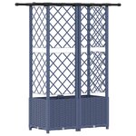 vidaXL Lit Élevé avec Treillis et Toit Gris 124 x 40 x 136 cm PP