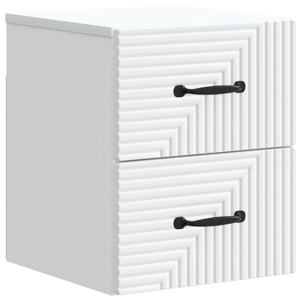 vidaXL Cabinet de chevet mural avec tiroir Blanc 34 5 x 33 x 40 cm