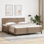 vidaXL Lit Box Spring avec matelas Cappuccino  Super King  en simili cuir