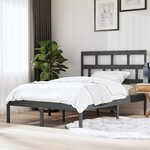 vidaXL Cadre de lit Gris 150x200 cm Très grand Bois massif
