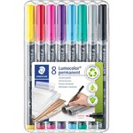 Marqueur permanent 318F Lumocolor  étui de 8 STAEDTLER