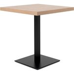 Table à manger seule QUADRATO - 4 personnes - Mélaminé chêne et noir - 70 x 75 x 70 cm
