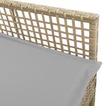 Chaises de jardin vidaXL 2 Pièces avec coussins beige en poly rotin