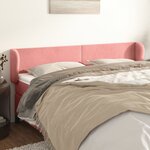 vidaXL Tête de lit avec oreilles Rose 203x23x78/88 cm Velours