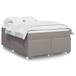 vidaXL Sommier à lattes de lit avec matelas Taupe 160x200 cm Tissu