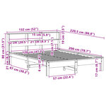 vidaXL Lit bibliothèque sans matelas 120x200 cm bois de pin massif