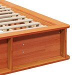 vidaXL Lit avec rangement relevable  marron ciré  180 x 200 cm  en bois de pin massif