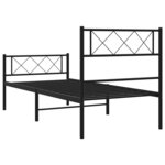 vidaXL Cadre de lit métal sans matelas avec pied de lit noir 100x190cm