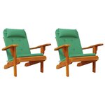 vidaXL Coussins de chaise Uni 2 Pièces Vert 58 x 77 x 4 5 cm Tissu Oxford