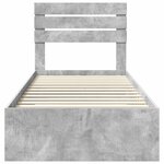 vidaXL Cadre de lit Gris Béton et Argent 75 x 190 cm Bois d'ingénierie