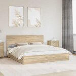 vidaXL Lit de Rangement Chêne Sonoma 180 x 200 cm Bois d'ingénierie