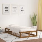 vidaXL Cadre de lit Marron miel 100x200 cm Bois massif