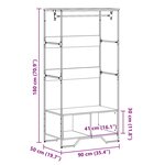 vidaXL Armoire sonoma gris 90x50x180 cm bois d'ingénierie