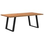 vidaXL Table à manger marron clair bois de chêne massif rectangulaire