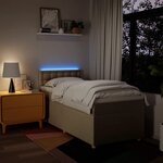 vidaXL Sommier à lattes de lit avec matelas Crème 100x200 cm Tissu