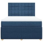 vidaXL Sommier à lattes de lit avec matelas Bleu 140x190 cm Tissu