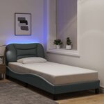 vidaXL Cadre de lit avec lumières LED gris clair 80x200 cm tissu