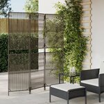 vidaXL Cloison de séparation 3 panneaux gris résine tressée