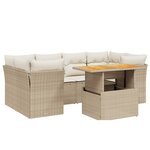 vidaXL Salon de jardin avec coussins 7 Pièces beige résine tressée
