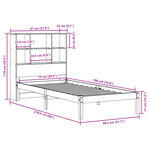 vidaXL Lit bibliothèque sans matelas cire marron 75x190 cm pin massif
