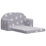 vidaXL Canapé-lit enfant 2 places gris clair étoiles peluche douce