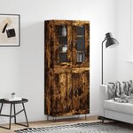 vidaXL Buffet haut Chêne fumé 69 5x34x180 cm Bois d'ingénierie